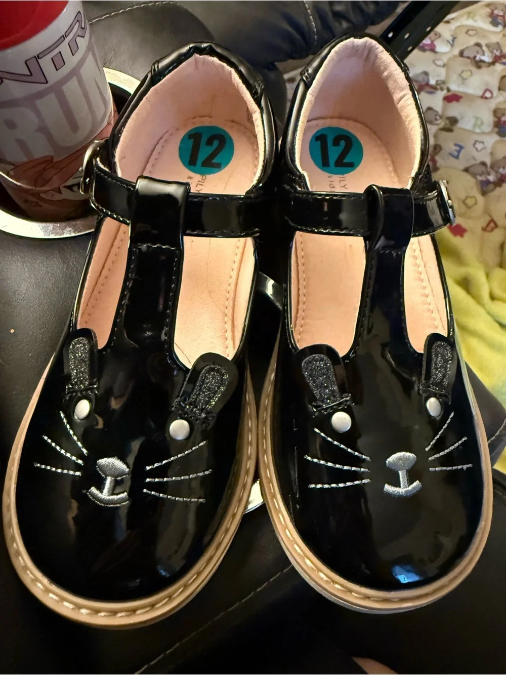 Girls Black Patent Bunny Mary Jane Kids Shoes